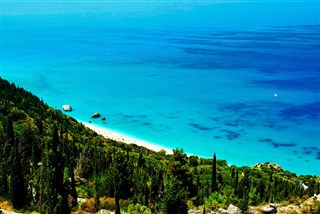 Lefkada - pohled na pláž Megali Petra