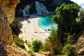 Lefkada - pohled na pláž Agiofili